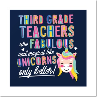 Third Grade Teachers are like Unicorns Gift Idea Posters and Art